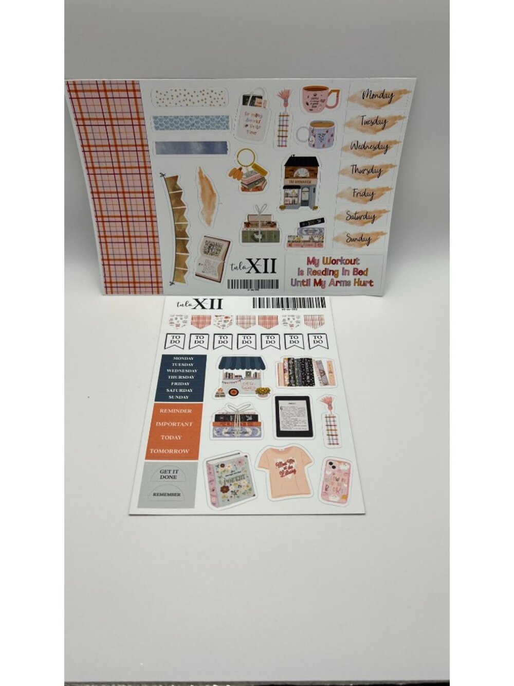 Tula XII Planner Stickers - Book Lover & Cozy Vibes Theme 2 Sheets Decorative &